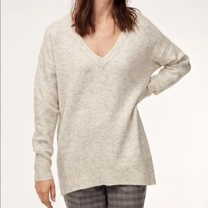 Aritzia V-Neck Sweater - Light Gray